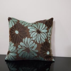 Brown Turquoise Silk Upholstery  Throw Pillowcover decorative silk pillow cover